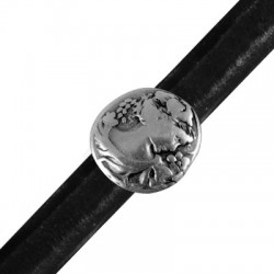 Zamak Slider Round Cameo for Regaliz Leather 19mm (Ø 10x7mm)