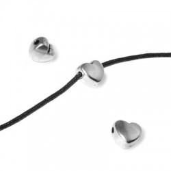 Zamak Slider Bead Heart 6mm (Ø 1.2mm)