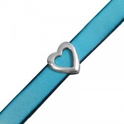 Zamak Slider Heart Hollow 13x14mm (Ø 10.5x2.5mm)