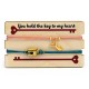 Wooden Card 85x50mm w/ 2 Bracelets Set Key Locket