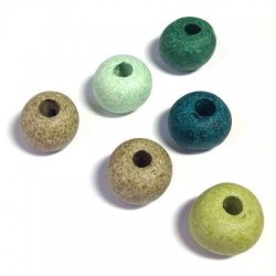 Ceramic Stonewashed Bead 16mm (Ø 5mm)