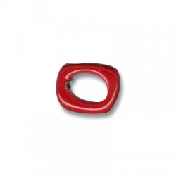 Anello Irregolare Passante per Cuoio Regaliz in Ceramica Smaltata 5mm (Ø 11x8mm)