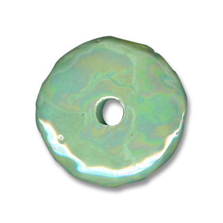Ceramic Bead Disk w/ Enamel 45mm (Ø8mm)