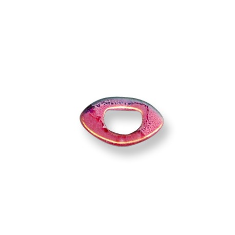 Enamel-Glazed One Color Ceramic Slider Eye for Regaliz Leather 5mm (Ø 11x8mm)