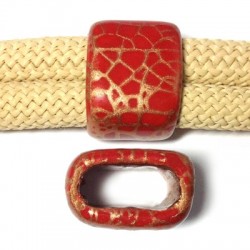 Κεραμική Χάντρα Κρακελέ με Σμάλτο 17x26mm/20mm (Ø20x10mm)