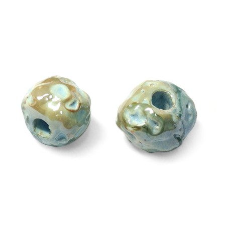 Perla Irregolare in Ceramica Smaltata 18mm (Ø 5mm)