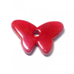Passante Ciondolo Farfalla in Ceramica Smaltata 45x30mm (Ø 5mm)