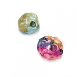 Enamel Ceramic Irregular Bead 16mm (Ø 3.5mm)