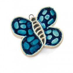 Ceramic Pendant Butterfly w/ Enamel 56x47mm