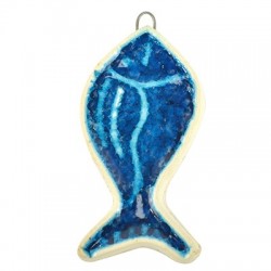 Ceramic Pendant Fish w/ Enamel 33x63mm