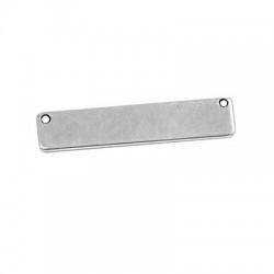 Zamak Cast Tag 49x11mm w/ 2 holes (Ø 1.8mm)