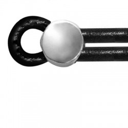 Passant rond en Métal/Zamak 13mm avec 2 trous pour cordon de 5mm