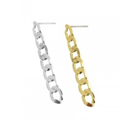 Brass Earring w/ Chain 7x46mm