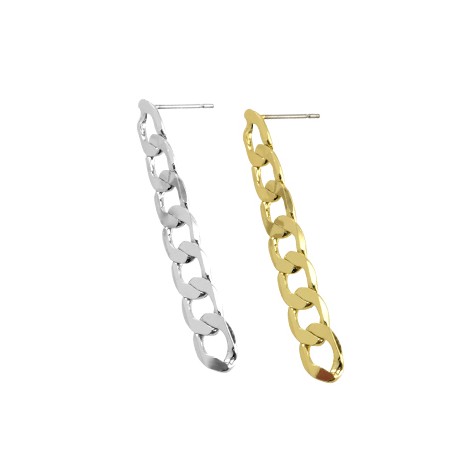 Brass Earring w/ Chain 7x46mm