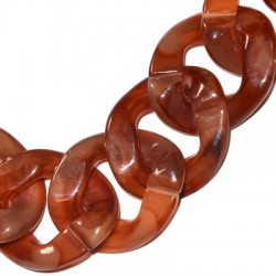 Acrylic Chain Link Oval Ring 32x38mm