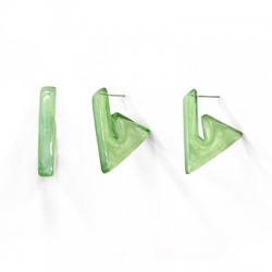 Acrylic Earring Geometrical Triange w/ Pin 22mm