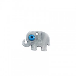 Charm in Plexiacrilico Elefante con Occhio Portafortuna Smaltato 21x15mm