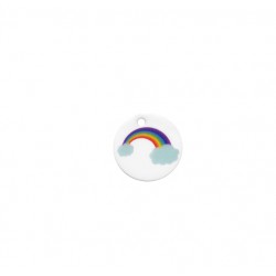 Plexi Acrylic Charm Round Rainbow 20mm
