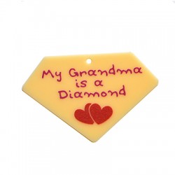 Plexi Acrylic Pendant Diamond "My Grandma" 59x40mm