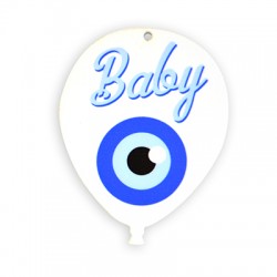 Πλέξι Ακρυλικό Μοτίφ Μπαλόνι "Baby" Μάτι 65x85mm
