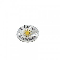 Connettore in Plexi Ovale Sole "I love summer" 18x14mm