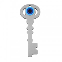 Plexi Acrylic Lucky Pendant Key w/ Evil Eye 27x70mm