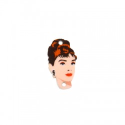 Plexi Acrylic Painted Connector Audrey Hepburn 14x24mm