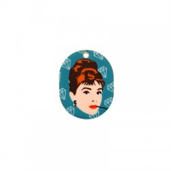 Πλέξι Ακρυλικό Μοτίφ Οβάλ Audrey Hepburn 24x30mm
