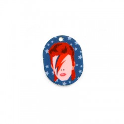 Πλέξι Ακρυλικό Μοτίφ Οβάλ David Bowie 24x30mm