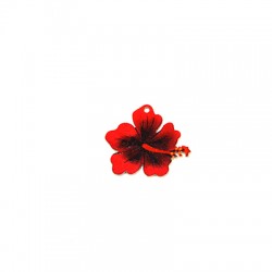 Plexi Acrylic Charm Flower Hibiscus 30x25mm