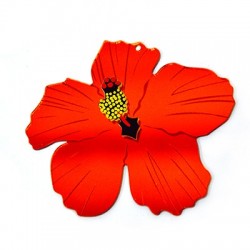 Plexi Acrylic Pendant Flower Hibiscus 79x69mm