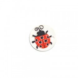 Plexi Acrylic Connector Round Ladybug 20mm