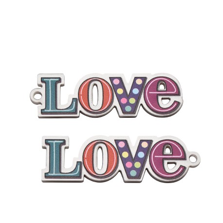 Plexi Acrylic Pendant "Love" 53x16mm