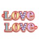 Plexi Acrylic Pendant "Love" 53x15mm