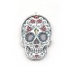 Plexi Acrylic Pendant Skull w/ Flowers & Cross 35x51mm
