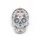 Plexi Acrylic Pendant Skull w/ Flowers & Cross 35x51mm