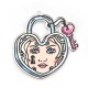 Plexi Acrylic Pendant Heart Key Padlock Girl 49x50mm