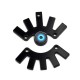 Plexi Acrylic Pendant Eye w/ Lashes 31x32mm (2pcs/Set)