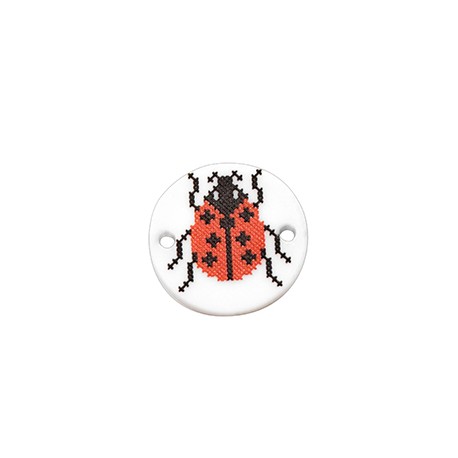 Plexi Acrylic Connector Round Ladybug March18mm