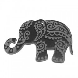 Ciondolo in Plexiacrilico Elefante Indiano 60x37mm (spess.3mm)