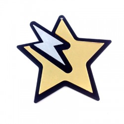 Πλέξι Ακρυλικό Μοτίφ Αστέρι με Κεραυνό 66x70mm