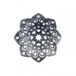 Plexi Acrylic Pendant Flower Filigree Hearts 59mm