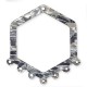 Plexi Acrylic Pendant Hexagon w/ 7 Loops 58x63mm