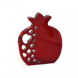 Plexi Acrylic Lucky Deco Pomegranate w/ Hearts 76x90mm