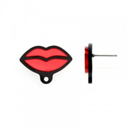 Plexi Acrylic Earring Lips 25x12mm