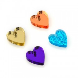 Plexi Acrylic Charm Heart 12x13mm