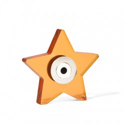 Plexi Acrylic Lucky Deco Star w/ Evil Eye 69x68mm