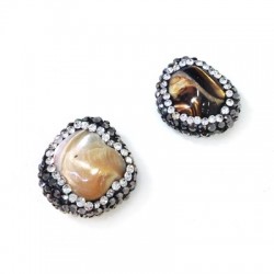 Perla di Madreperla Irregolare con Strass 18mm