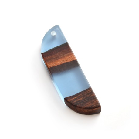 Resin Rectangle Pendant Combination With Wood  22x75mm/10mm (Ø3mm)