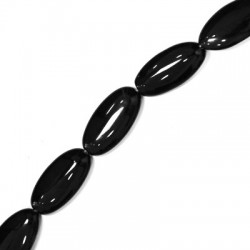 Black Striped Agate Oval 20x30mm(40cm length-approx.16pcs/str)